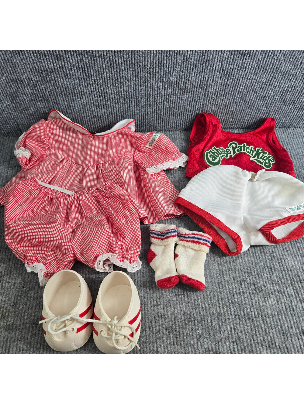 Vintage Cabbage Patch Kids Doll Clothes Basketball Dress Outfit Shoes Socks Red